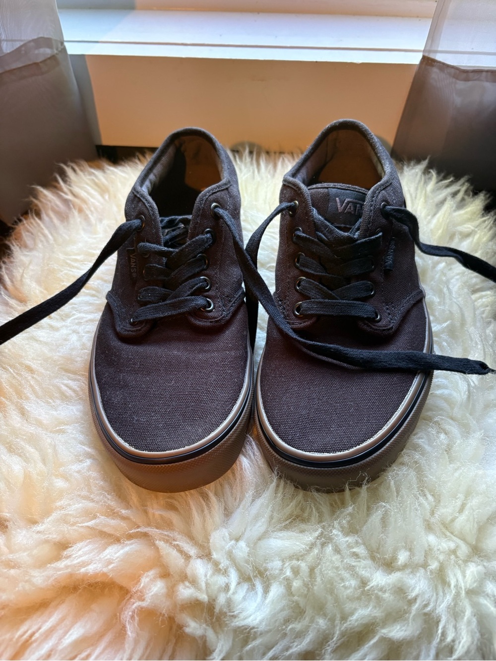 Vans Black Canvas Low-Top Lace-Up Sneakers
